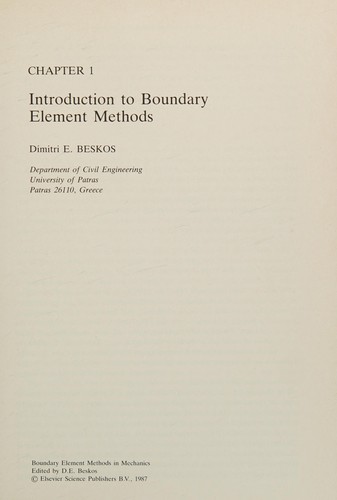 Boundary element methods in mechanics