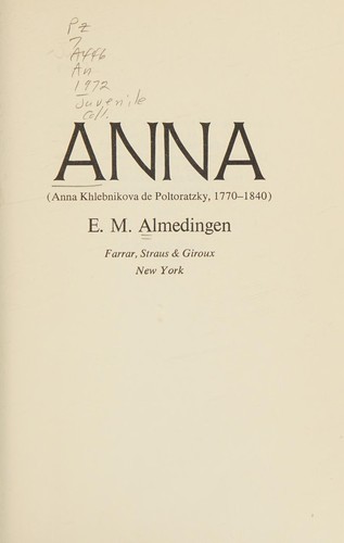 Anna (Anna Khlebnikova de Poltoratzky, 1770-1840)