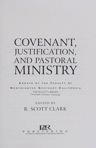 Covenant, justification, and pastoral ministry