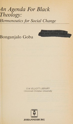 An agenda for black theology