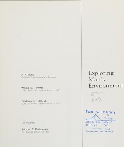 Exploring man's environment