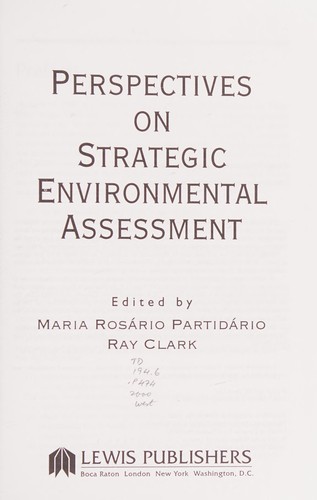 Perspectives on strategic environmental assessment