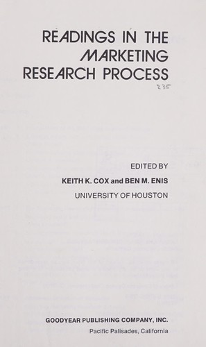 Readings in the marketing research process