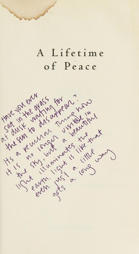A lifetime of peace