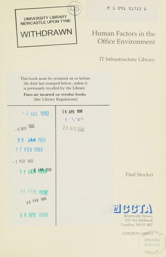 Human Factors in the Office Environment (IT Infrastructure Library)