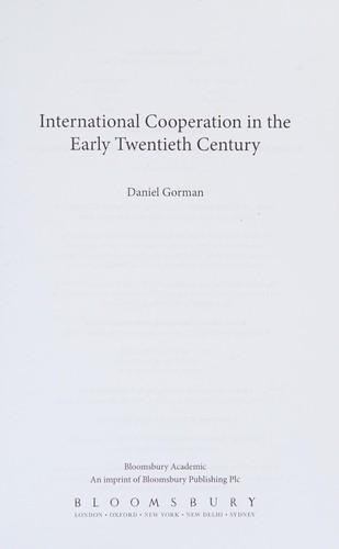 International Cooperation in the Early Twentieth Century