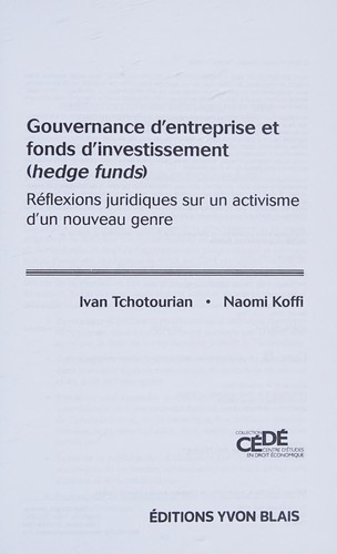 GOUVERNANCE D'ENTREPRISE ET FONDS D'INVESTISSEMENT