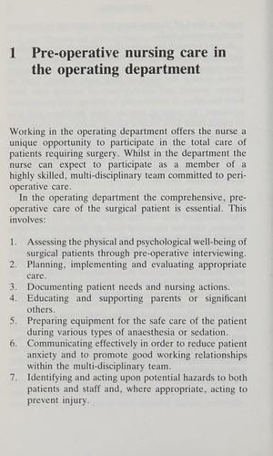 Theatre Nursing (Nurses' Aids Series)