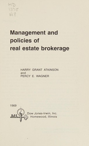 Management and policies of real estate brokerage