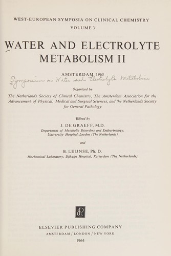 Symposium on Water and Electolyte Metabolism