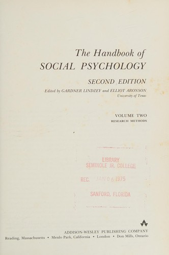 The handbook of social psychology