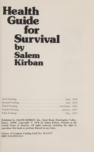 Health guide for survival