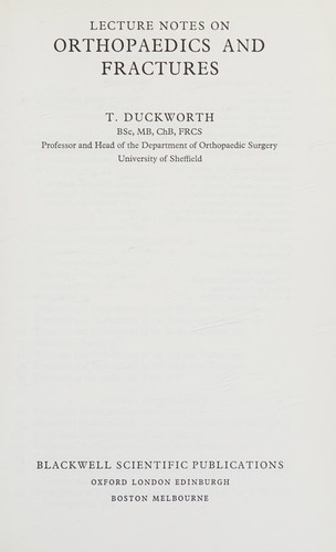 Lecture Notes on Orthopaedics and Fractures (364p)
