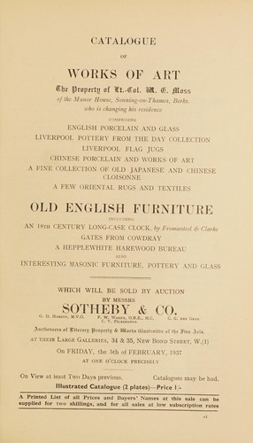 Catalogue of works of art, old English furniture
