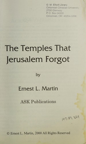 The Temples That Jerusalem Forgot