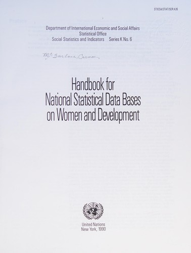 Handbook for national statistical data bases on women and development