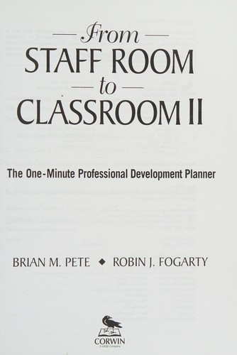 From staff room to classroom II