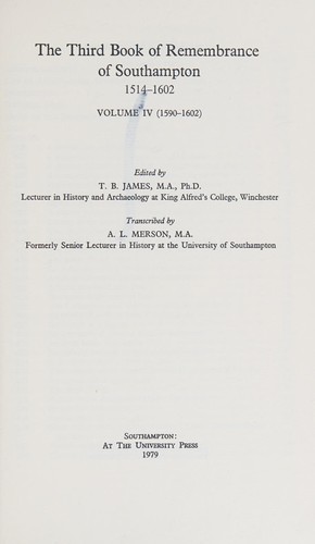 Third Book of Remembrance, 1514-1602