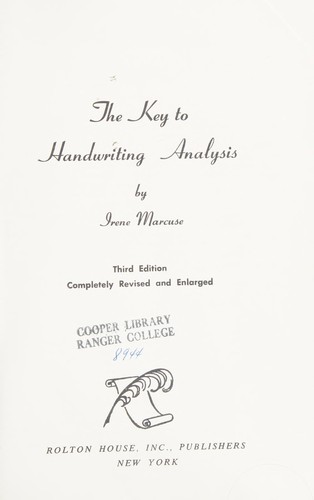 The key to handwriting analysis