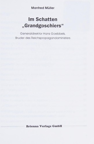 Im Schatten "Grandgoschiers"