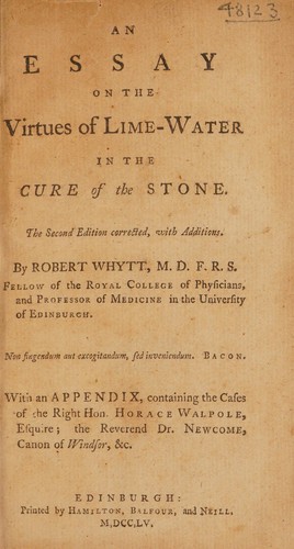 An essay on the virtues of lime-water in the cure of the stone