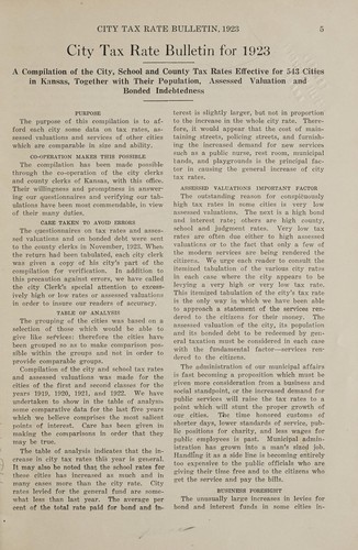 City tax rate bulletin for 1923