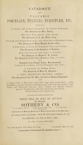 Valuable porcelain, textiles, furniture
