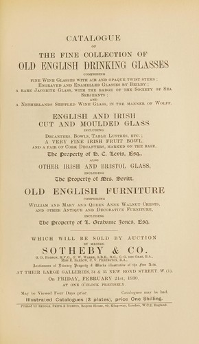 The fine collection of old English drinking glasses