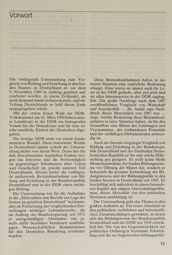Vergleich von Bildung und Erziehung in der Bundesrepublik Deutschland und in der Deutschen Demokratischen Republik