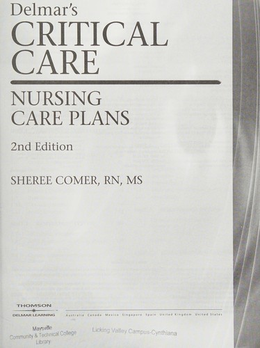 Delmar's critical care nursing care plans