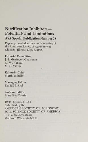 Nitrification inhibitors--potentials and limitations