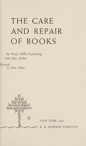 The care and repair of books