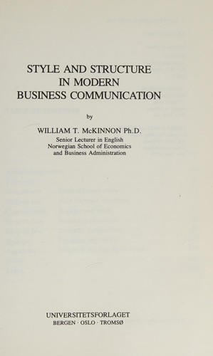 Style and structure in modern business communication