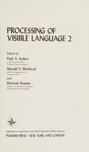 Processing of Visible Language 2