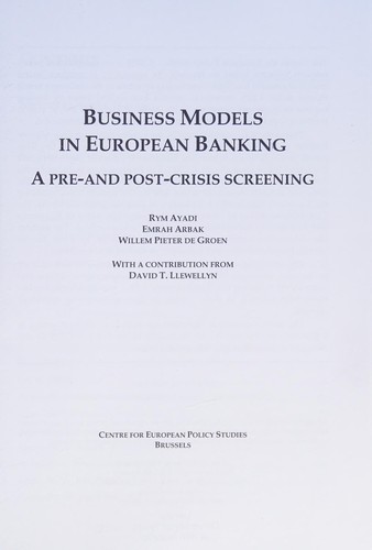 Business Models in European Banking