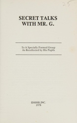 Secret Talks with Mr. G.