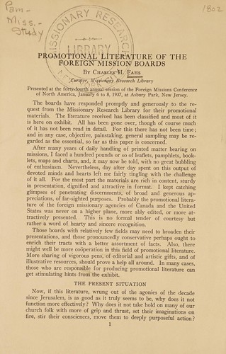 Promotional literature of the foreign mission boards