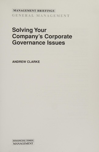 Solving Your Company's Corporate Governance Issues