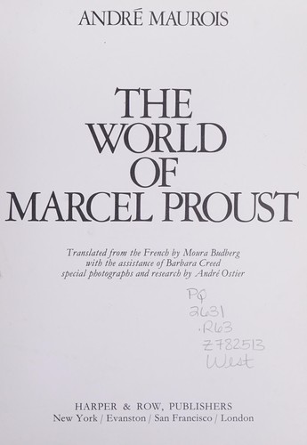 Le monde de Marcel Proust