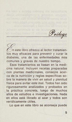 Diabetes, Su Cura Natural
