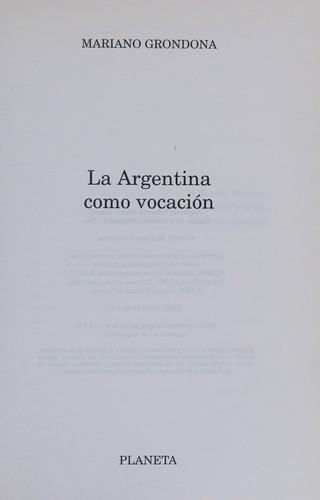 La Argentina como vocación