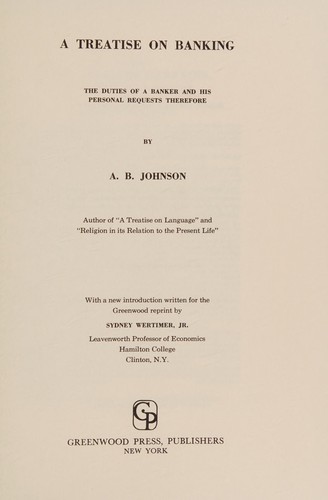 A treatise on banking