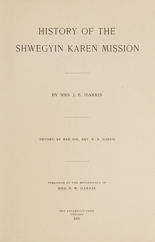History of the Shwegyin Karen Mission