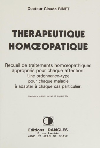 Thérapeutique homœopat[h]ique