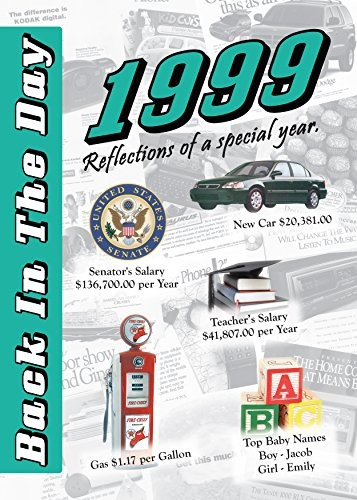 1999 Back In The Day - 24-page Greeting Card / Booklet with Envelope – Great for Birthdays, Anniversaries, Reunions, Graduations, Client & Corporate Gifts