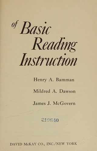 Fundamentals of basic reading instruction