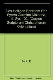 Des heiligen Ephraem des Syrers Carmina Nisibena,  II