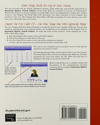 Beginning Algebra/Beginning Algebra Student Solutions Manual with CDROM and Other
