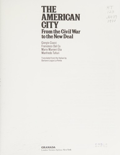 American City From the Civil War to The