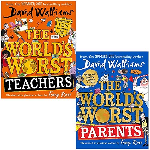 The World’s Worst Teachers & The World’s Worst Parents By David Walliams 2 Books Collection Set